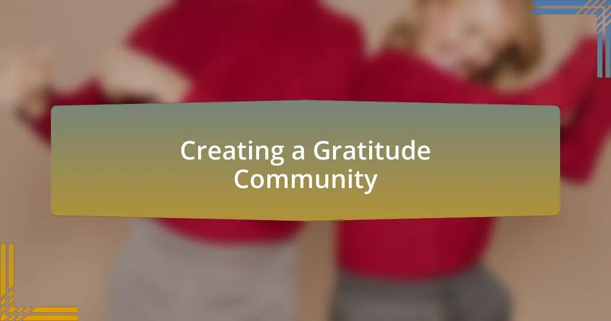 Creating a Gratitude Community